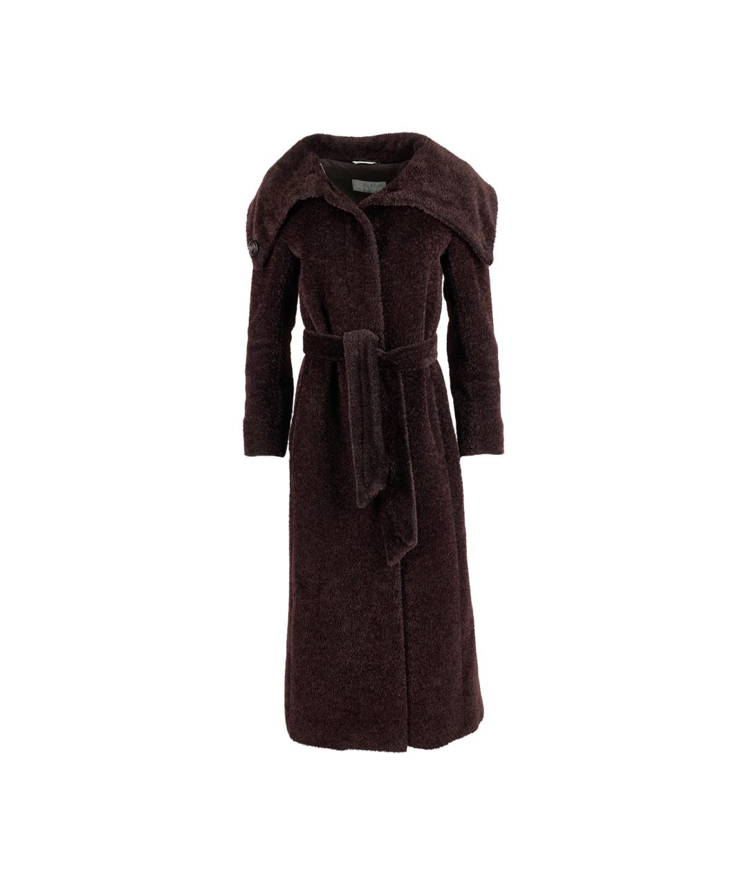 MAX MARA Коричневая шерстяная шуба, фото 1