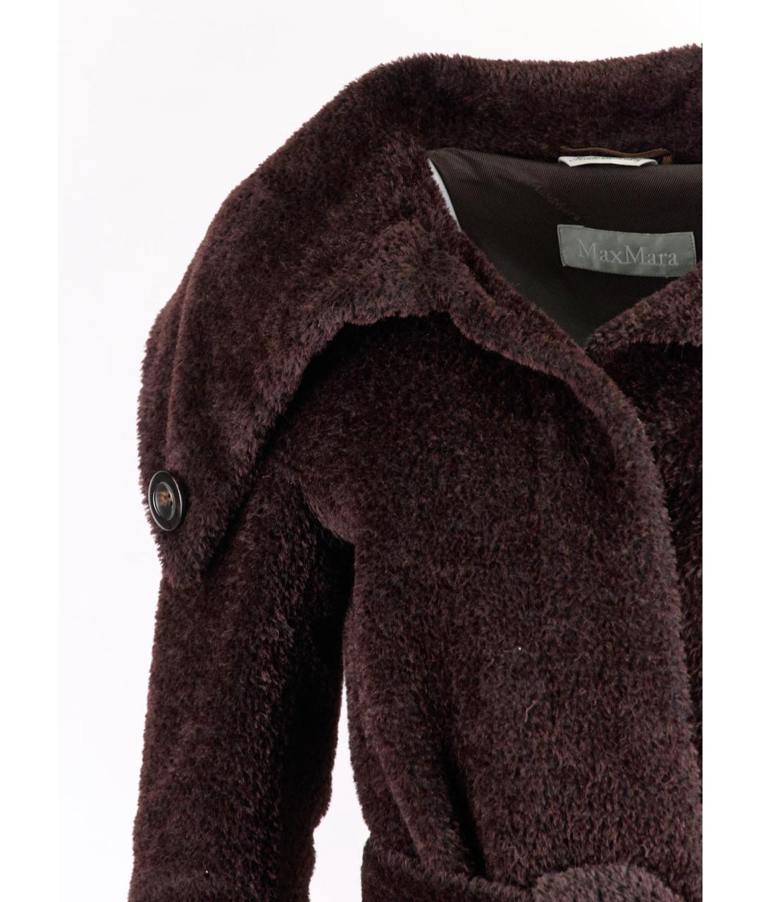 MAX MARA Коричневая шерстяная шуба, фото 2
