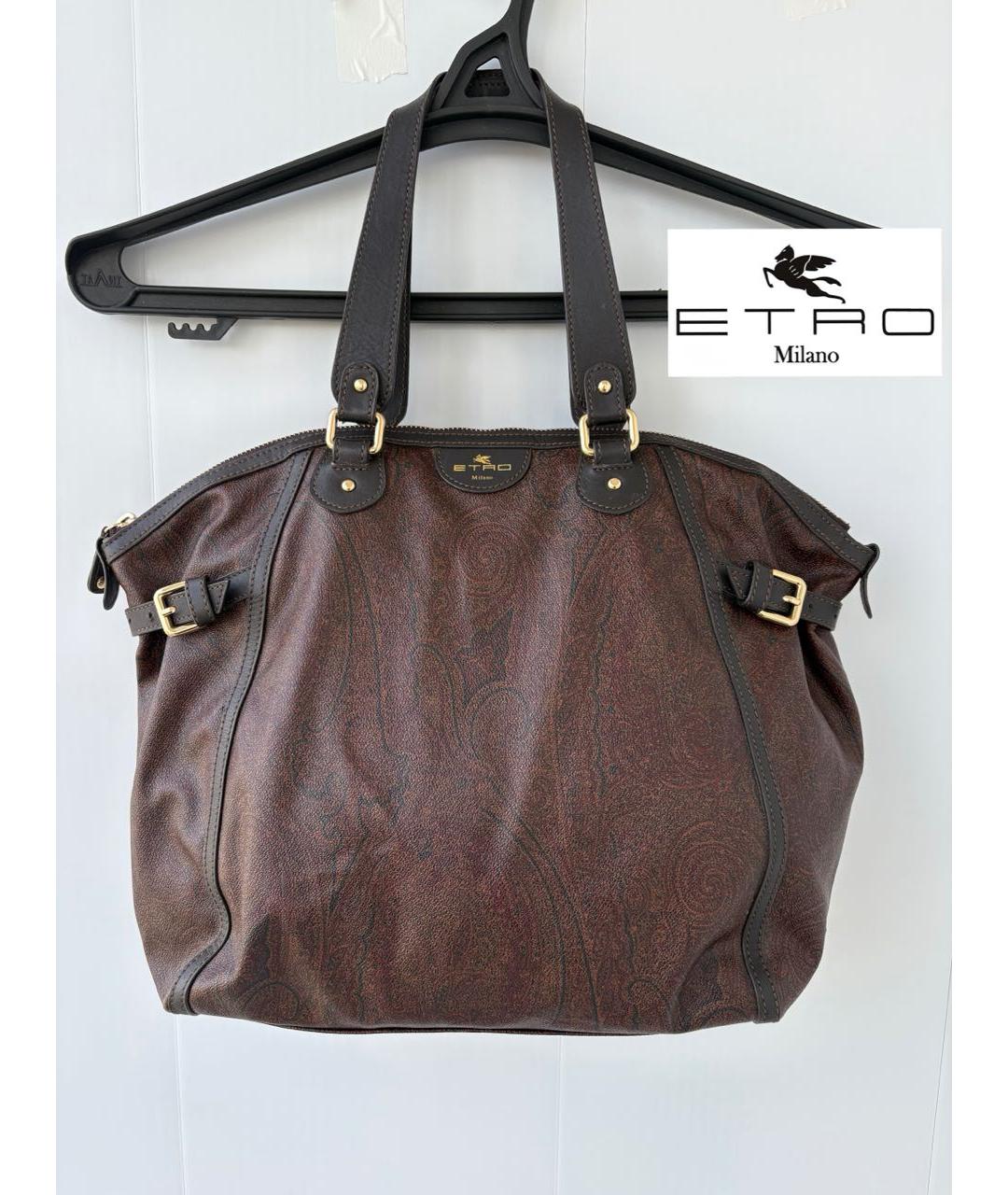 ETRO Коричневая сумка с короткими ручками, фото 8