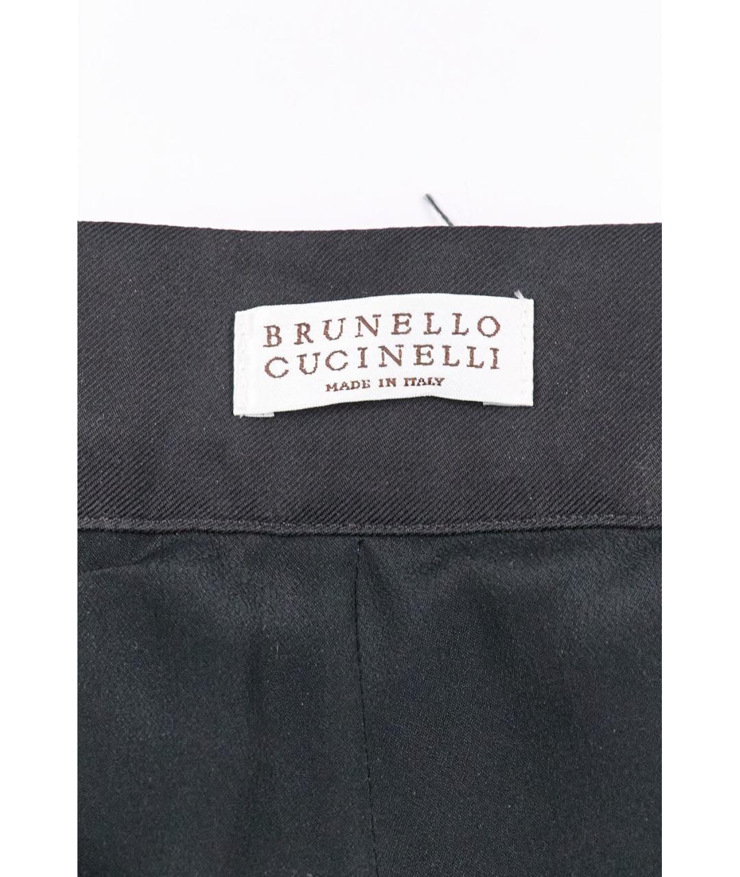 BRUNELLO CUCINELLI Черная вискозная юбка миди, фото 3