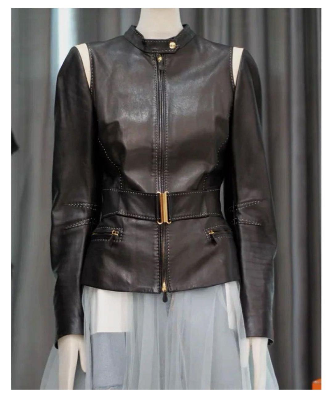 ALEXANDER MCQUEEN Черная кожаная куртка, фото 8
