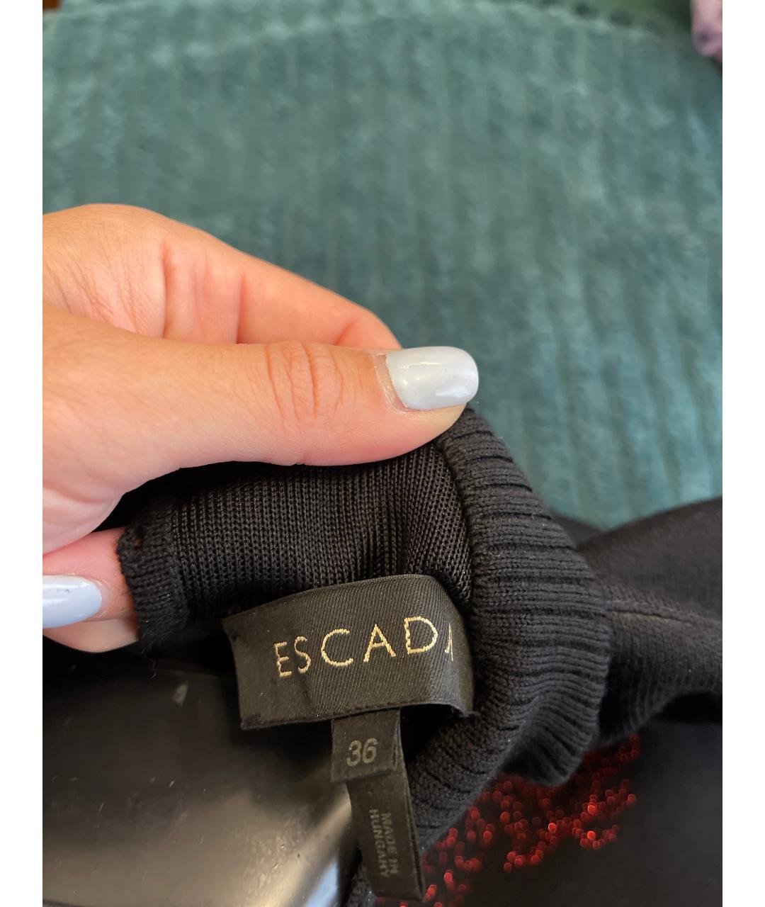ESCADA Черный шерстяной джемпер / свитер, фото 3
