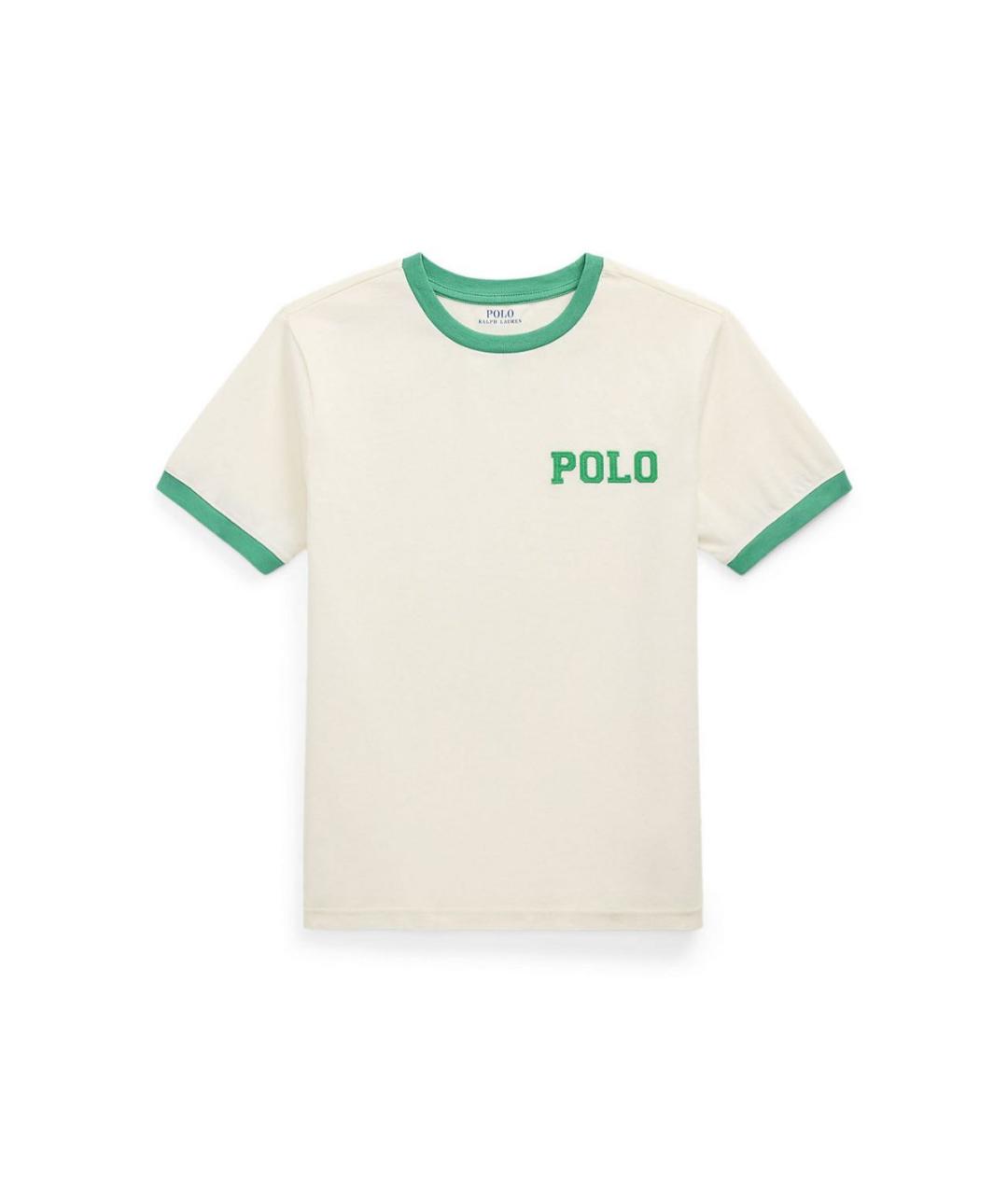 POLO RALPH LAUREN Бежевая хлопковая футболка, фото 1