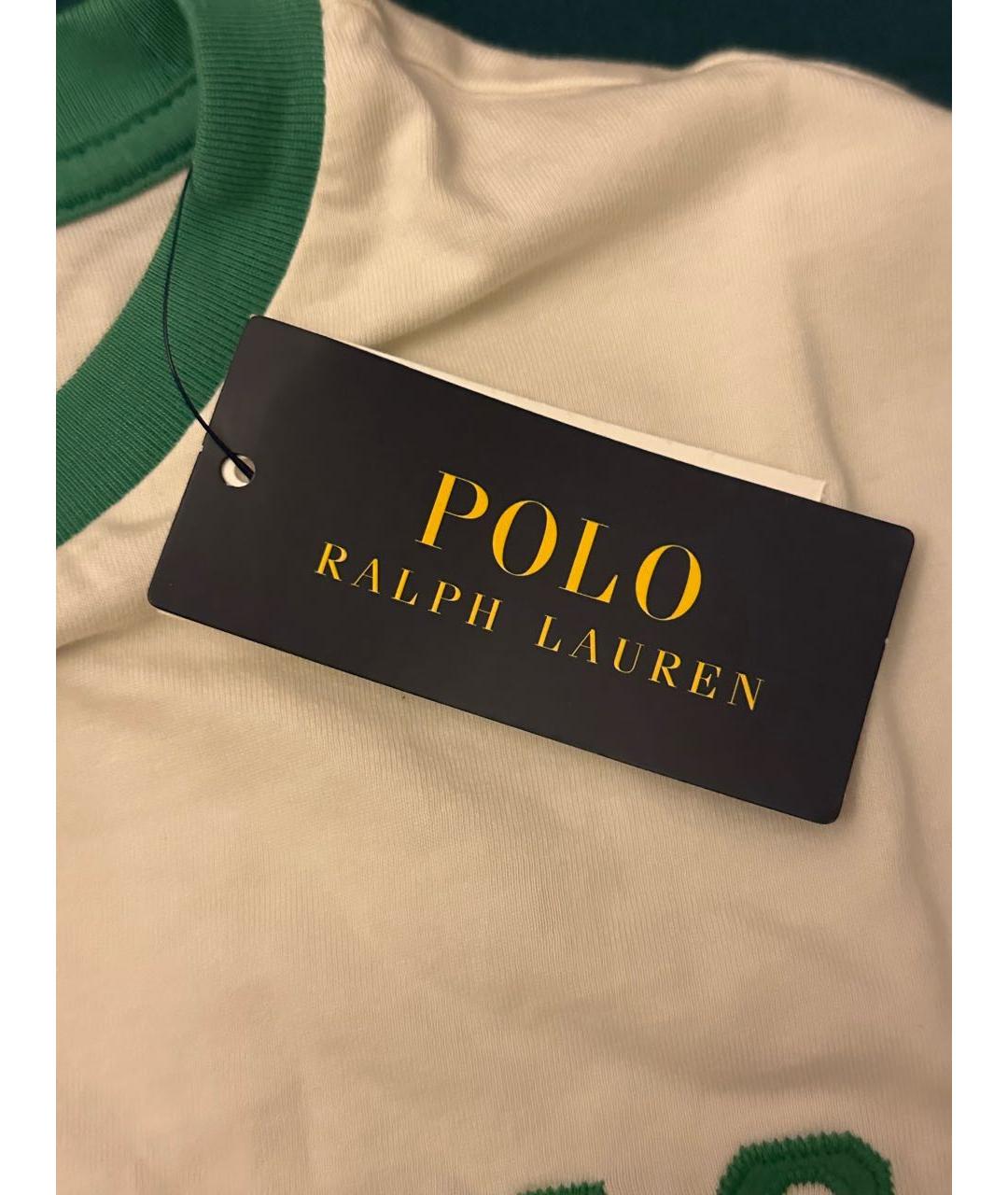 POLO RALPH LAUREN Бежевая хлопковая футболка, фото 4