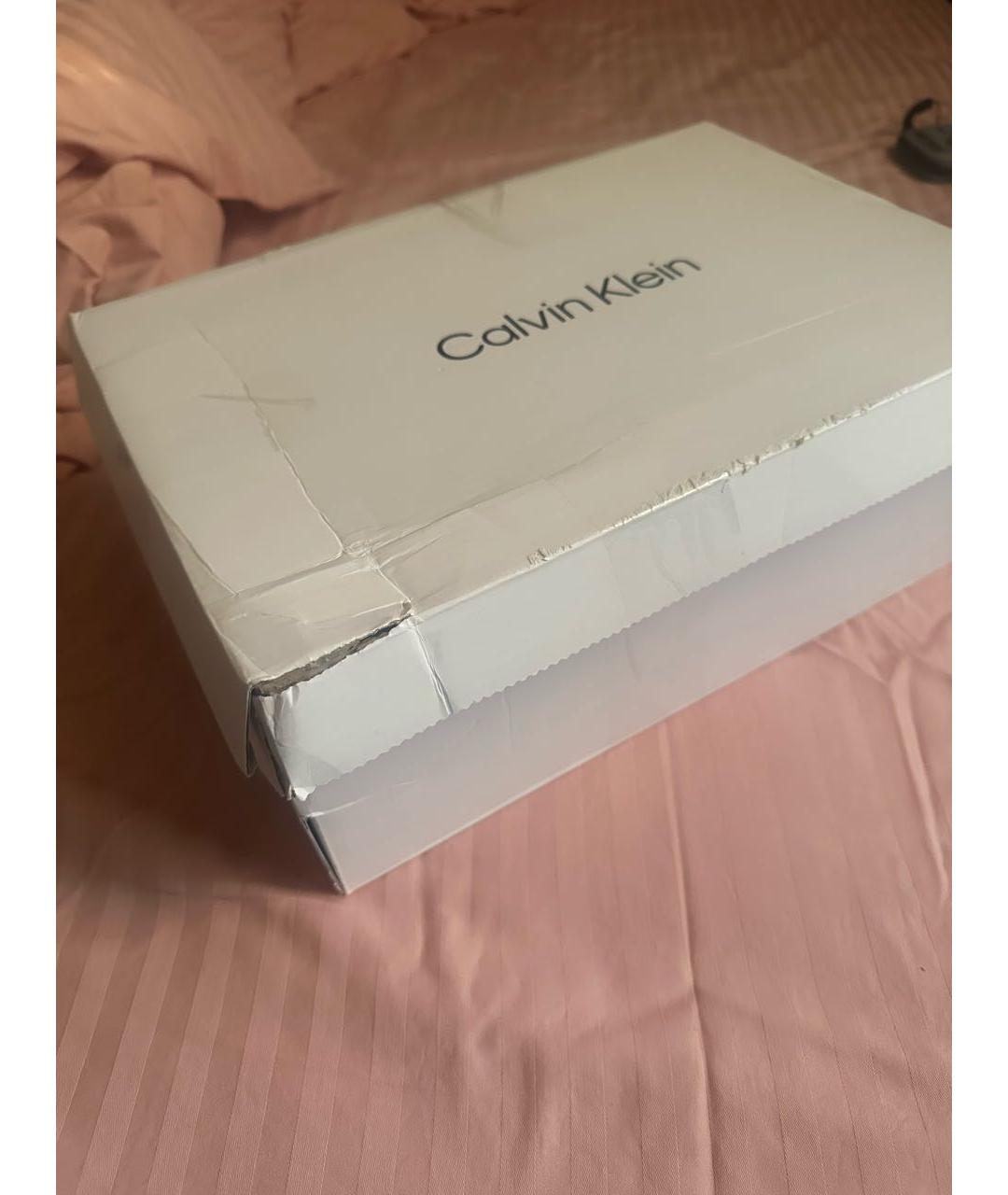 CALVIN KLEIN Бежевые низкие кроссовки / кеды из искусственной кожи, фото 6