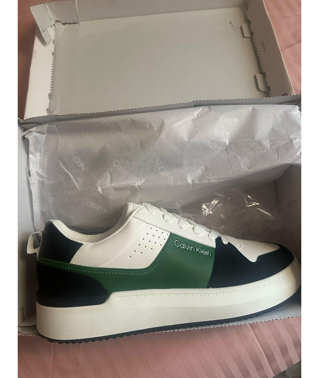 CALVIN KLEIN Бежевые низкие кроссовки / кеды из искусственной кожи, фото 7