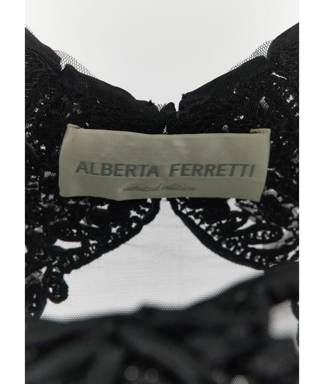 ALBERTA FERRETTI Черное вискозное вечернее платье, фото 4