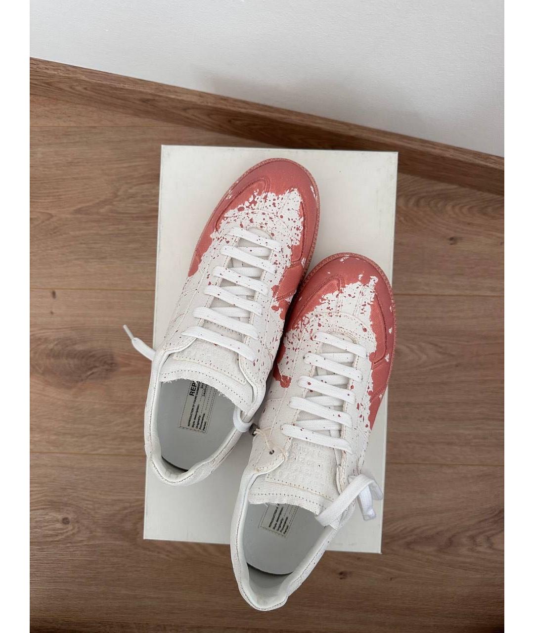 MAISON MARGIELA Белые текстильные кроссовки, фото 4
