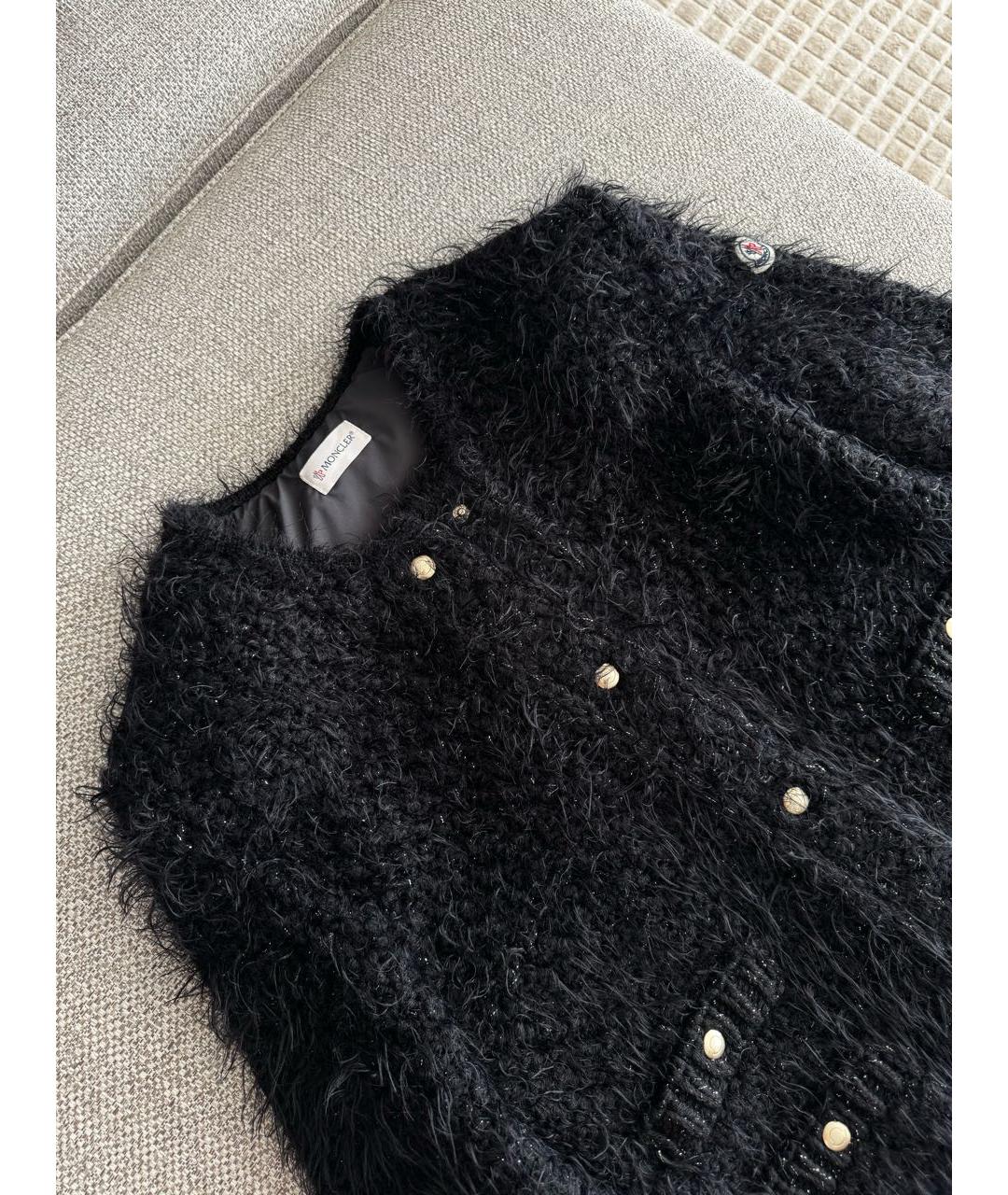 MONCLER Черная полиэстеровая куртка, фото 4