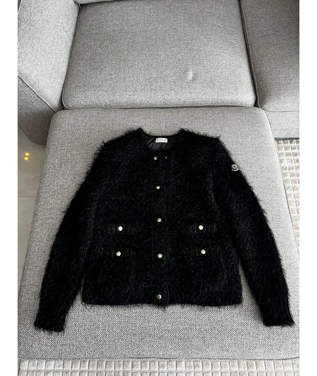 MONCLER Черная полиэстеровая куртка, фото 7