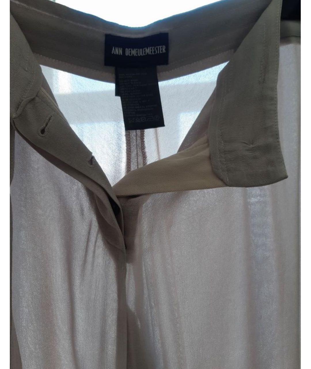 ANN DEMEULEMEESTER Серые вискозные прямые брюки, фото 5