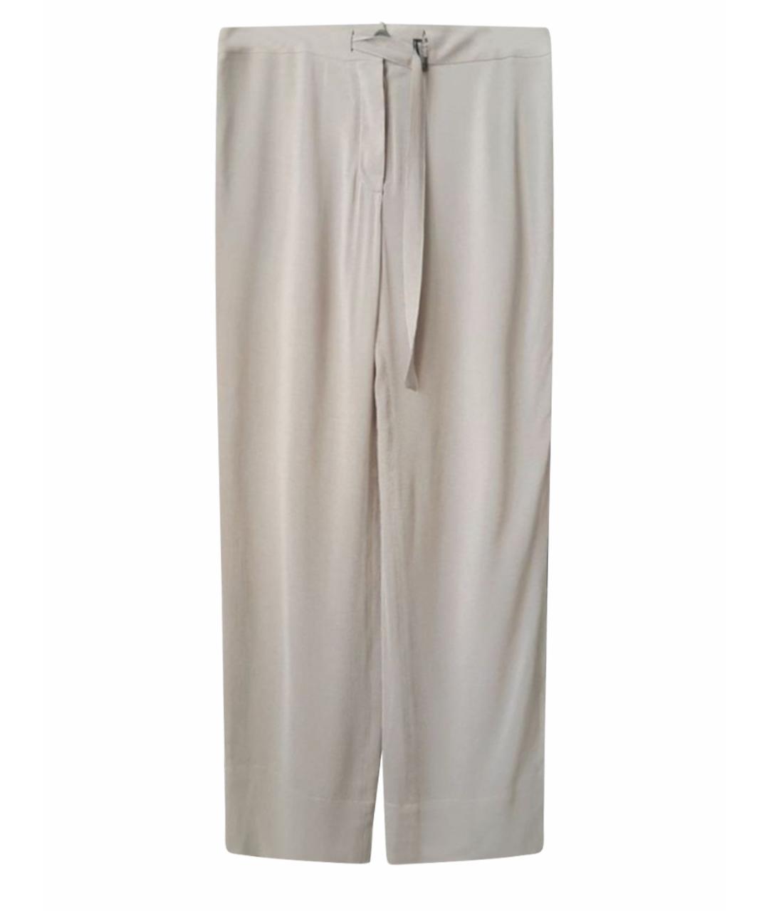 ANN DEMEULEMEESTER Серые вискозные прямые брюки, фото 1