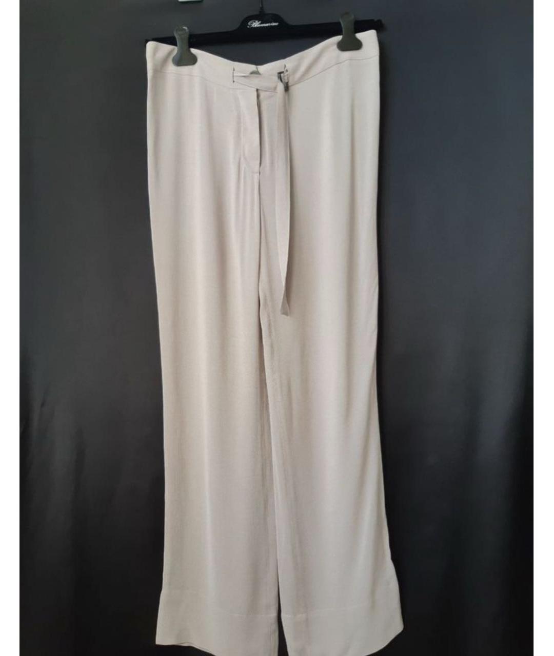 ANN DEMEULEMEESTER Серые вискозные прямые брюки, фото 7