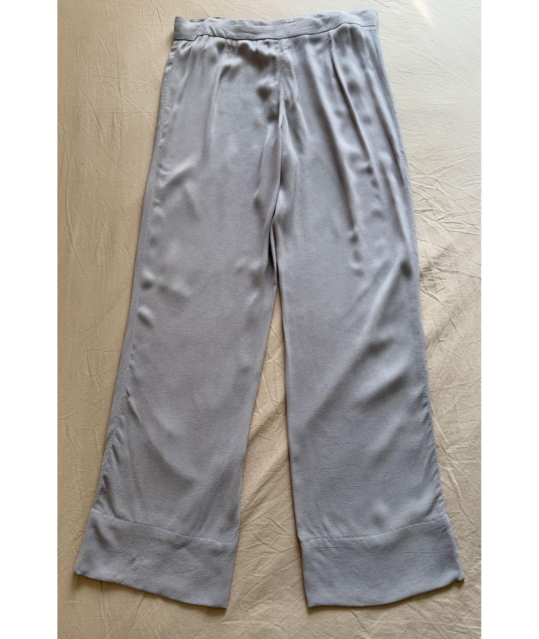 ANN DEMEULEMEESTER Серые вискозные прямые брюки, фото 2