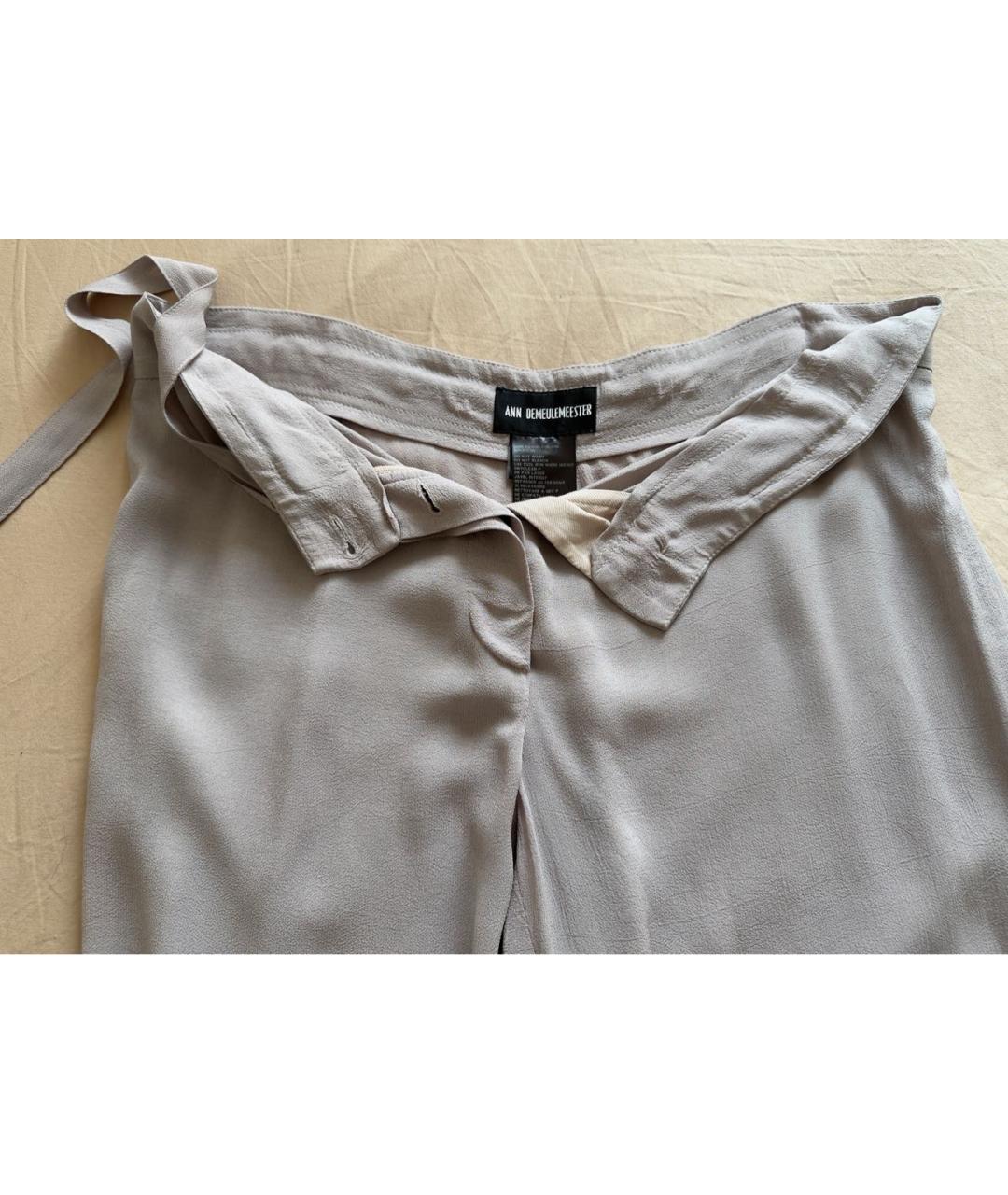 ANN DEMEULEMEESTER Серые вискозные прямые брюки, фото 3