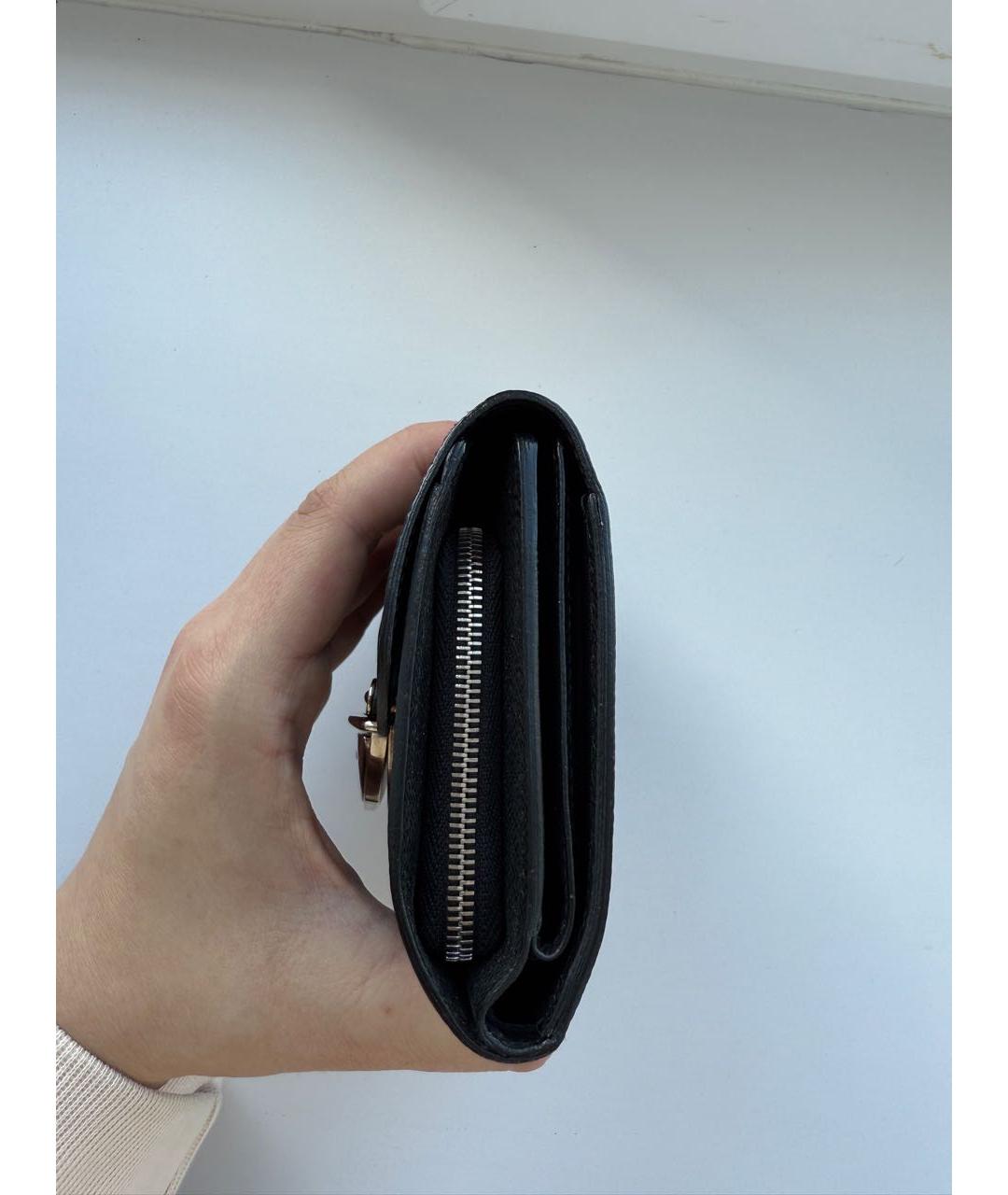 LOUIS VUITTON Черный кожаный кошелек, фото 5