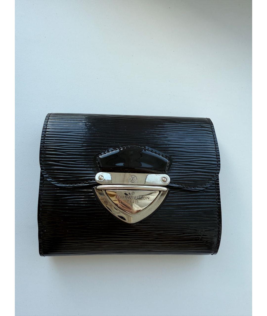 LOUIS VUITTON Черный кожаный кошелек, фото 2