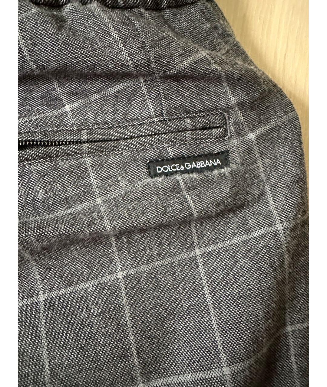 DOLCE&GABBANA Серые шерстяные повседневные брюки, фото 3