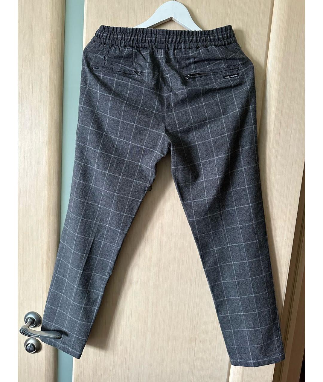 DOLCE&GABBANA Серые шерстяные повседневные брюки, фото 2