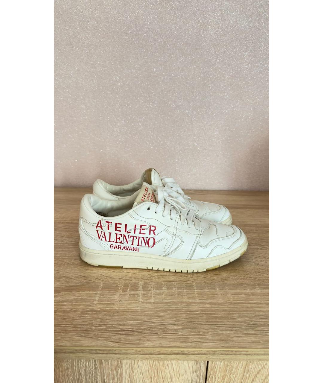 RED VALENTINO Белые кожаные кеды, фото 7