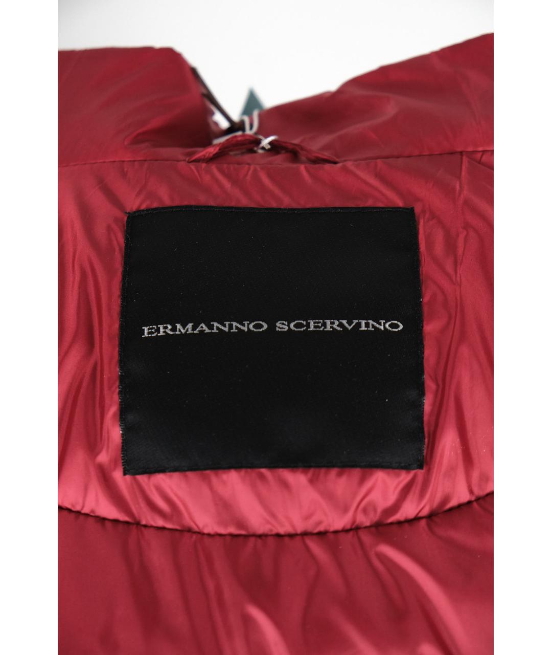 ERMANNO SCERVINO Бордовый полиэстеровый пуховик, фото 3