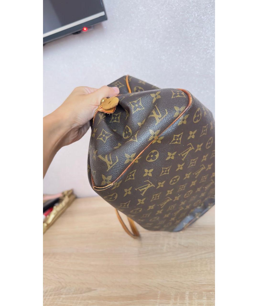 LOUIS VUITTON Коричневая кожаная сумка тоут, фото 6