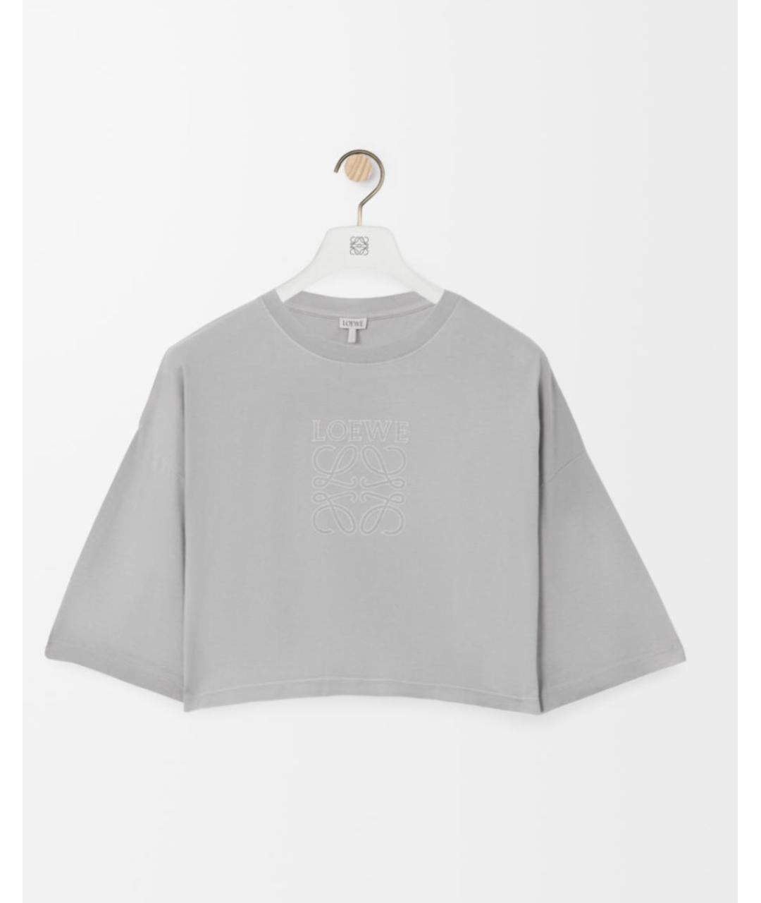 LOEWE Серая хлопковая футболка, фото 5