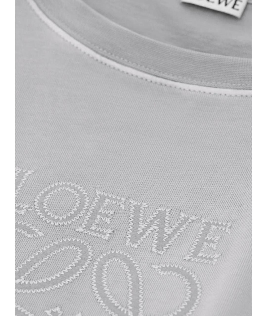 LOEWE Серая хлопковая футболка, фото 2