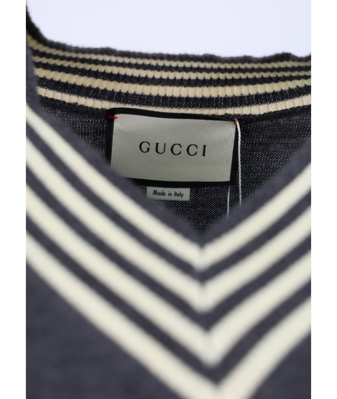 GUCCI Серый шерстяной джемпер / свитер, фото 4