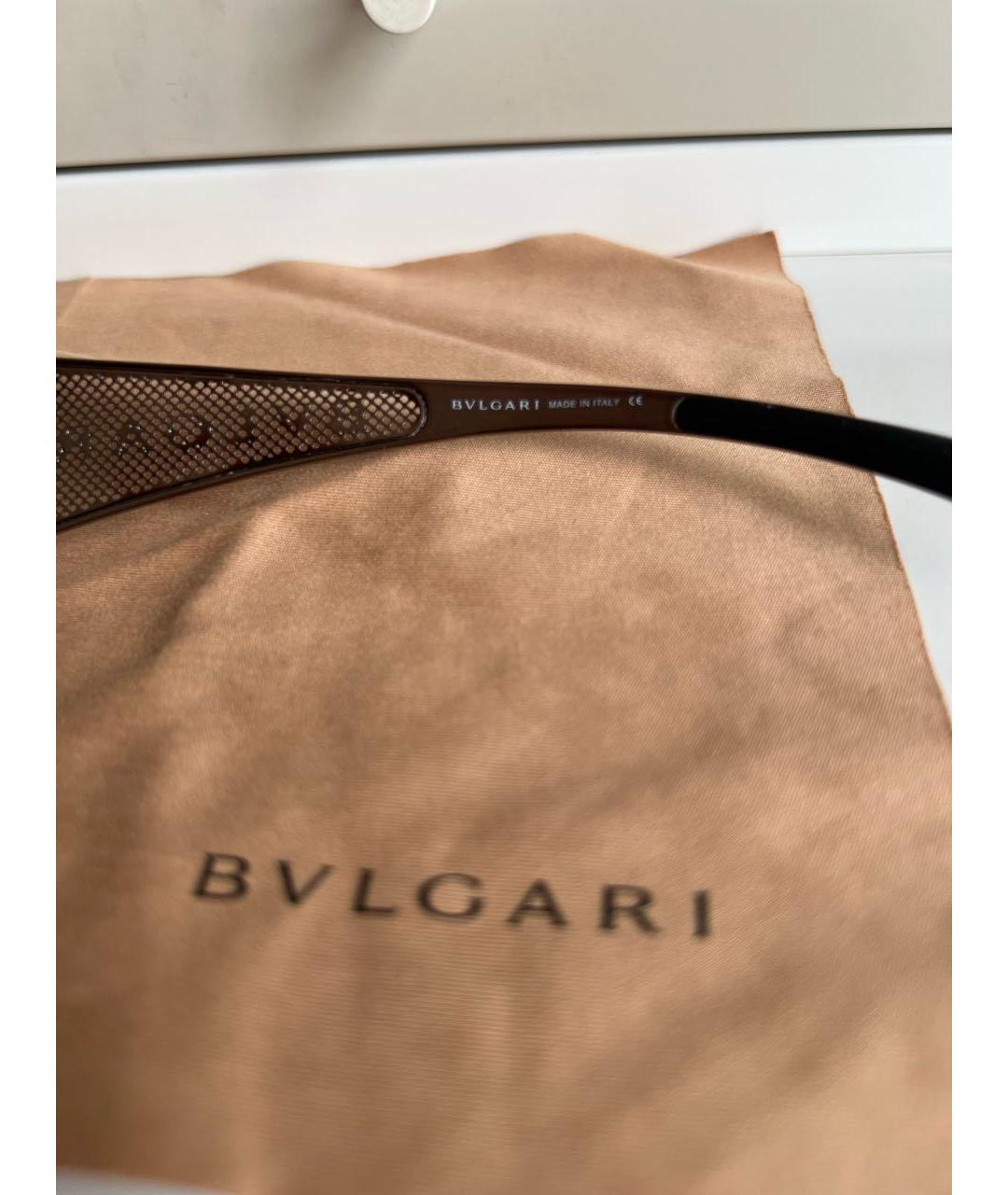 BVLGARI Коричневые пластиковые солнцезащитные очки, фото 6
