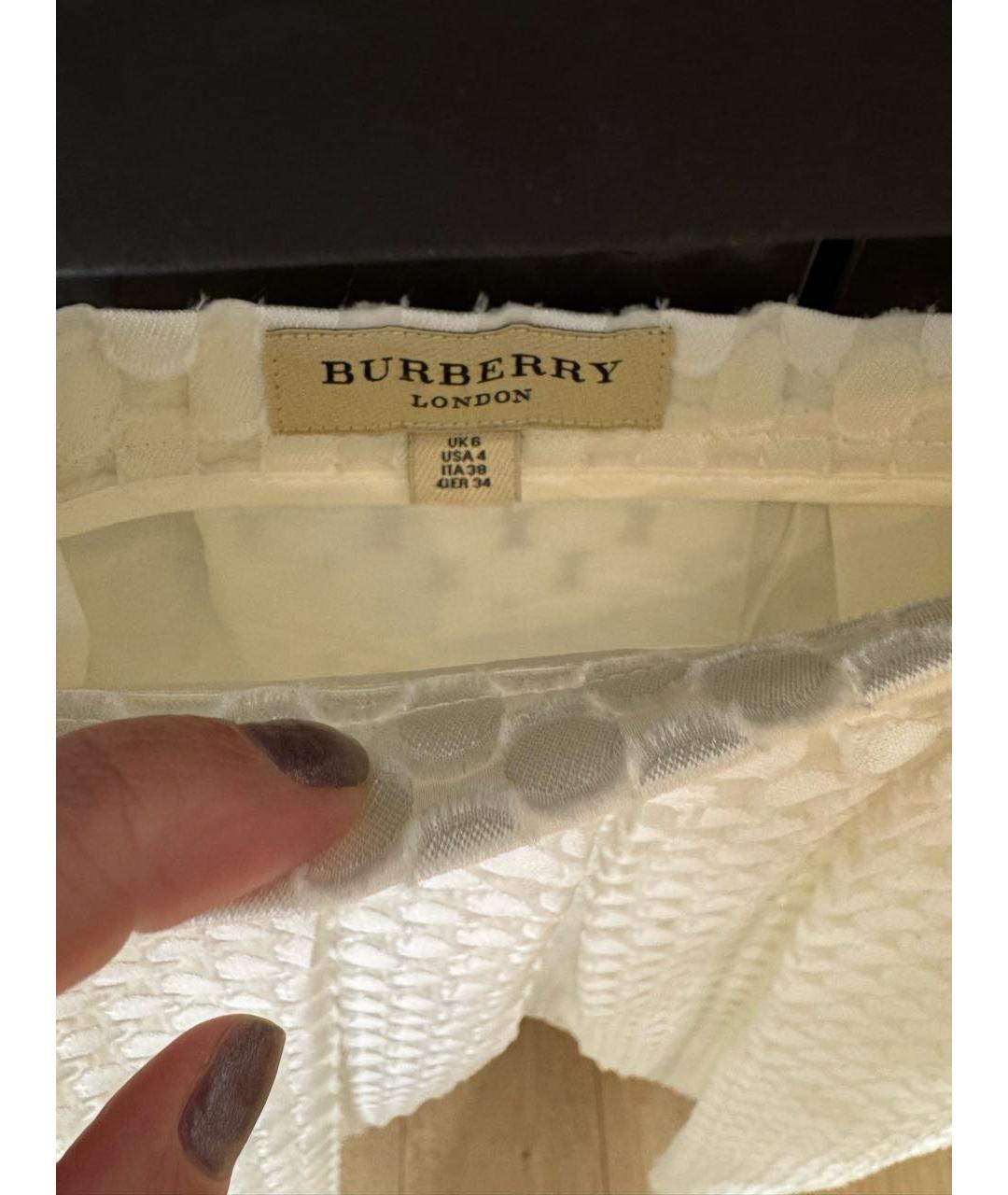 BURBERRY Белая юбка миди, фото 4