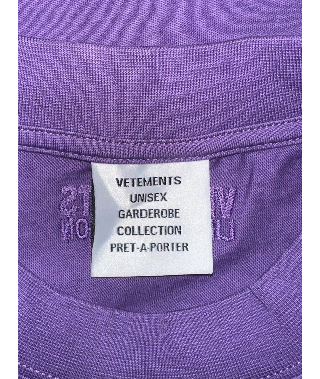 VETEMENTS Фиолетовая хлопковая футболка, фото 4