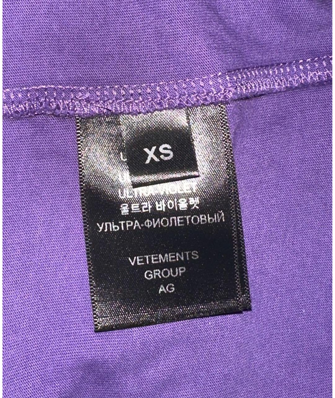 VETEMENTS Фиолетовая хлопковая футболка, фото 5