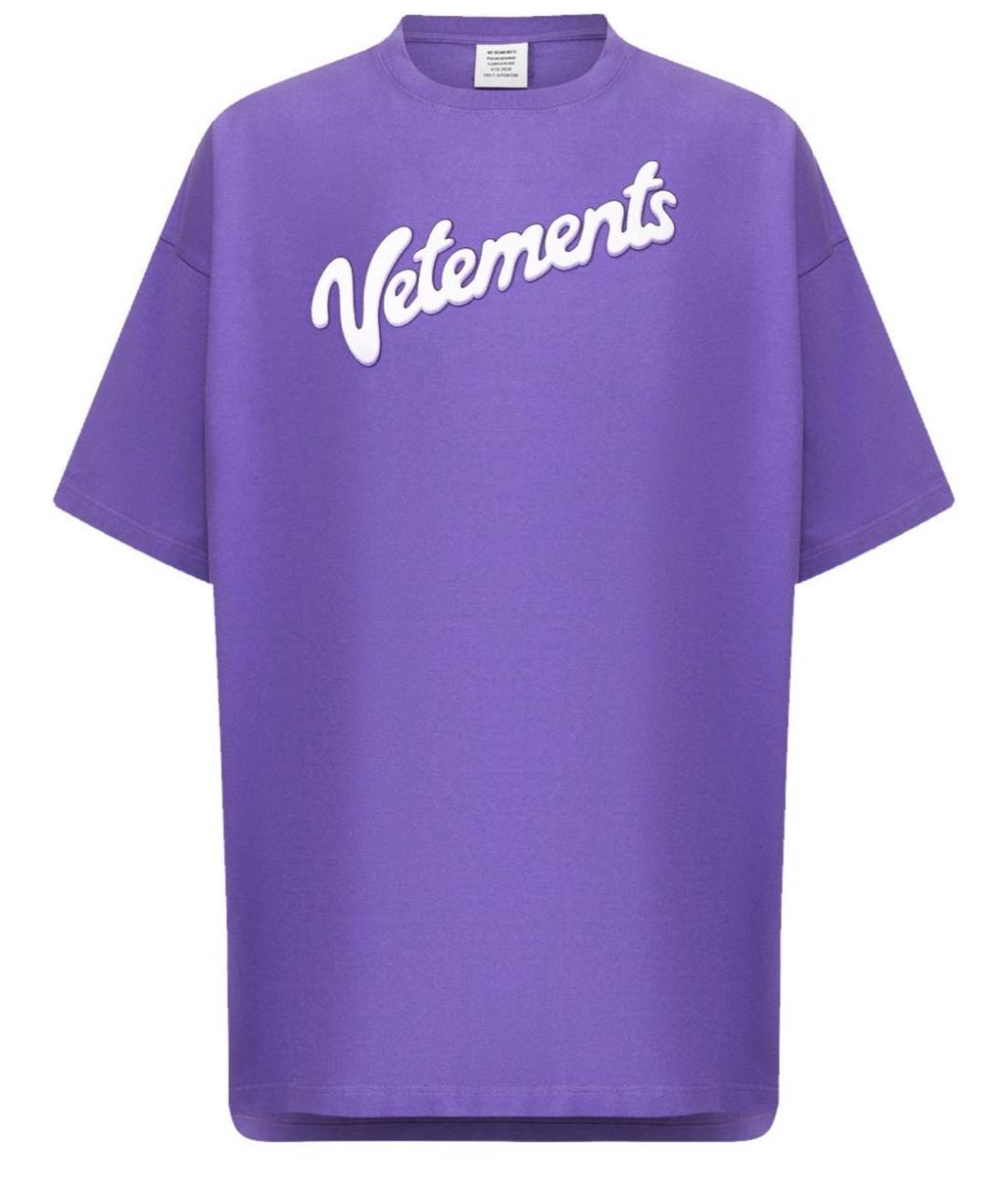 VETEMENTS Фиолетовая хлопковая футболка, фото 1