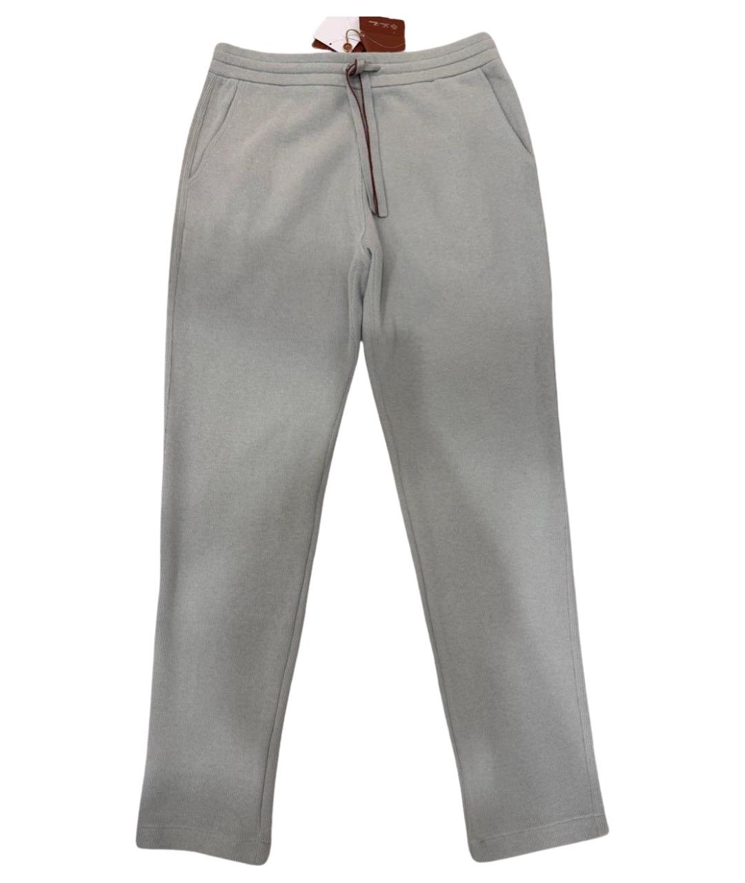 LORO PIANA Серые хлопковые повседневные брюки, фото 1