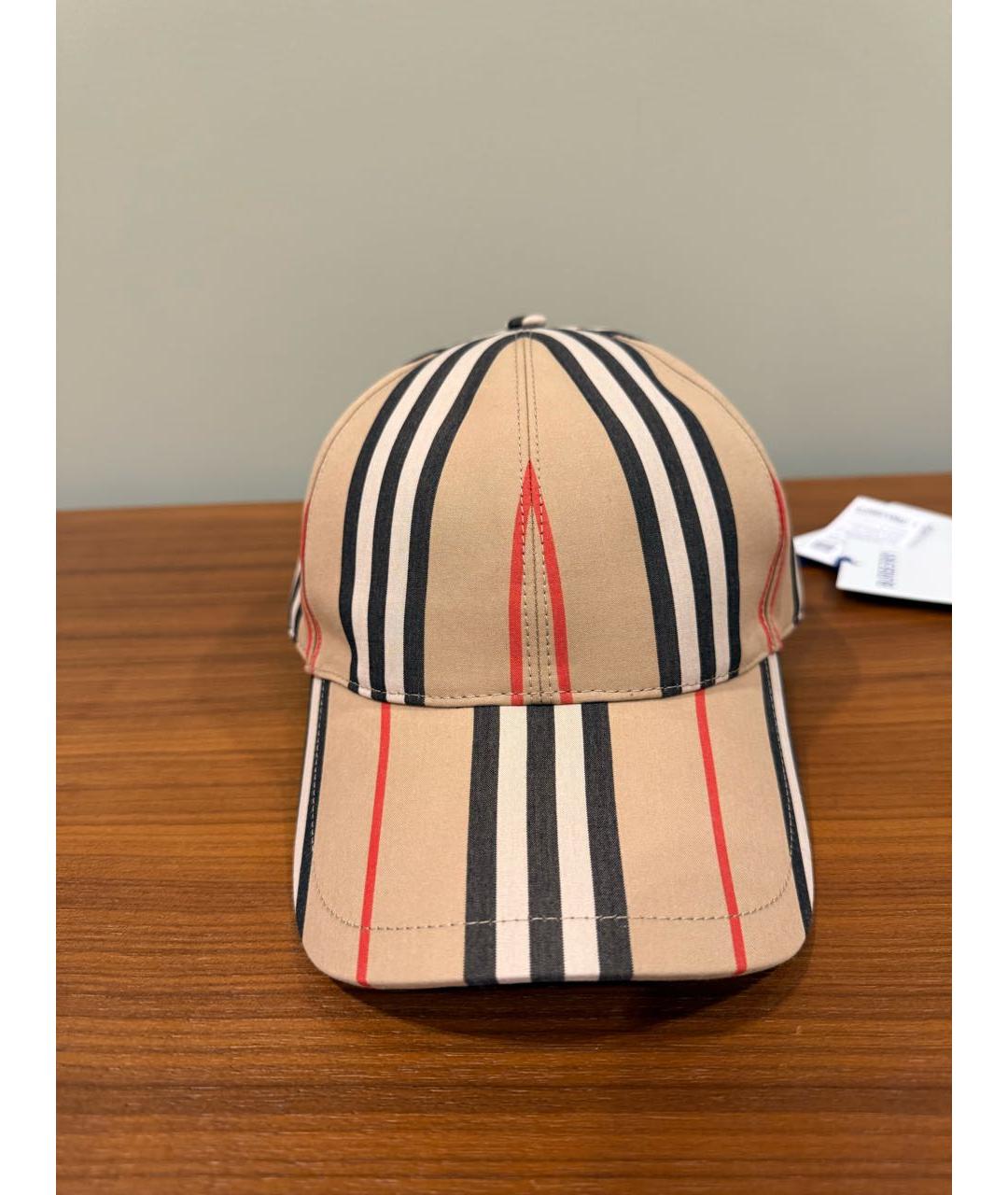 BURBERRY Бежевая хлопковая кепка, фото 2