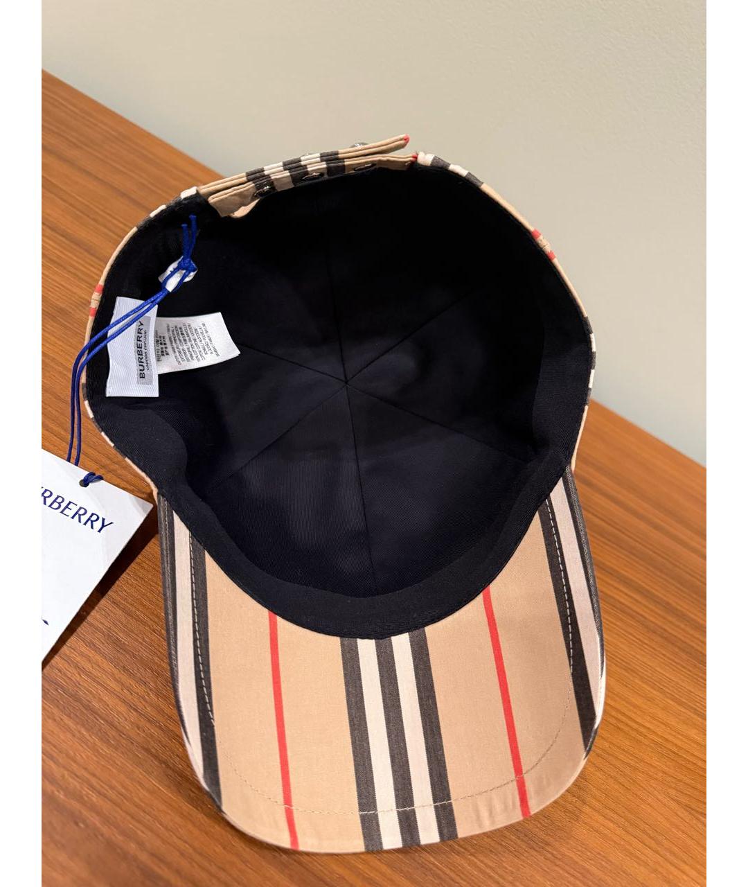 BURBERRY Бежевая хлопковая кепка, фото 5