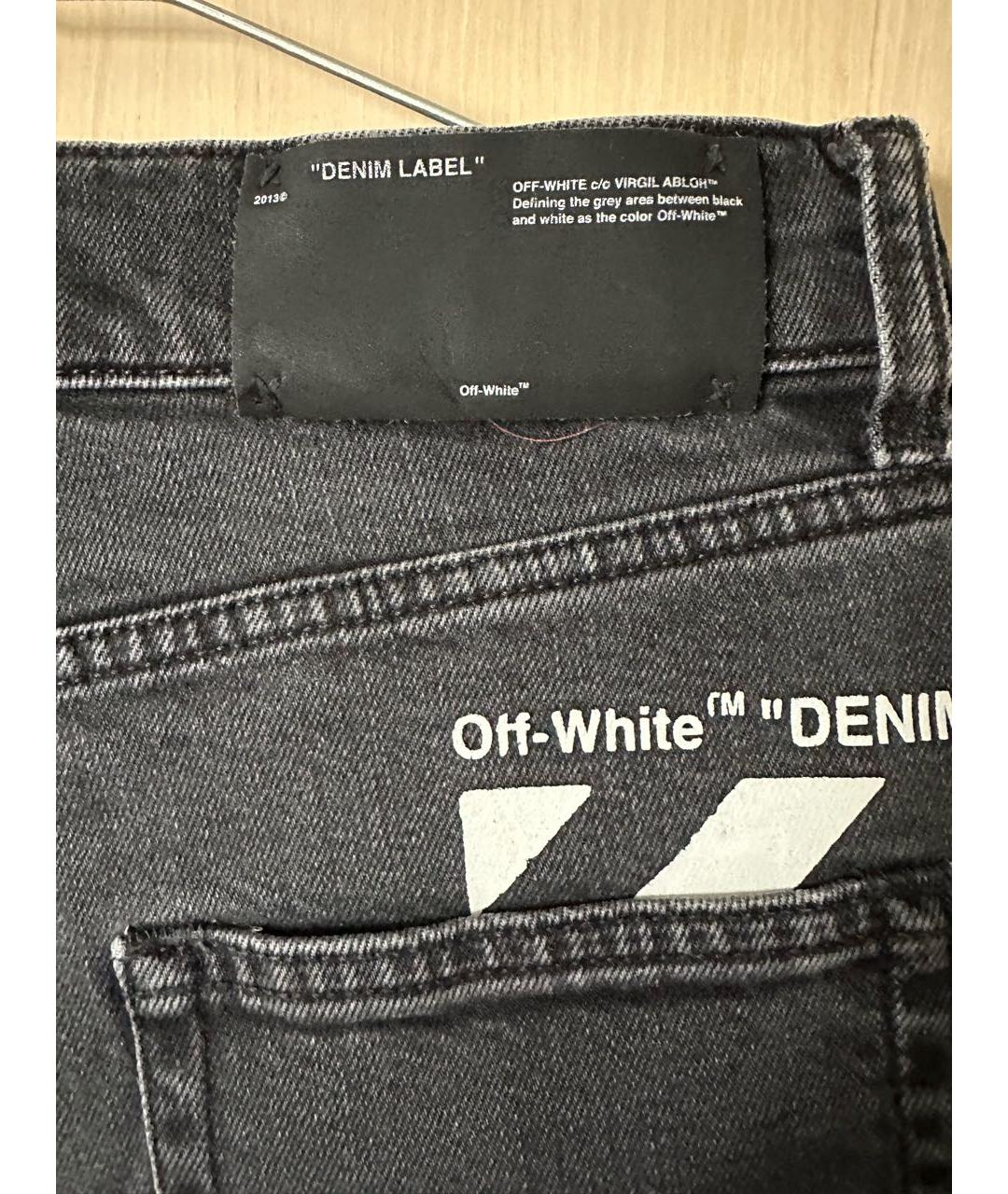 OFF-WHITE Серые джинсы скинни, фото 4
