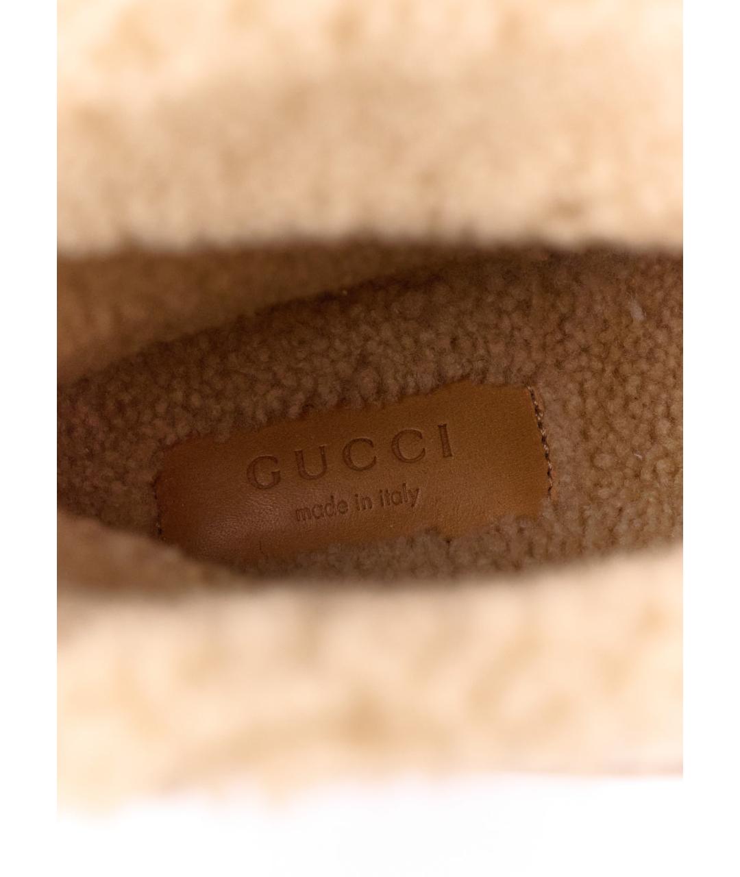 GUCCI Бежевые текстильные полусапоги, фото 5