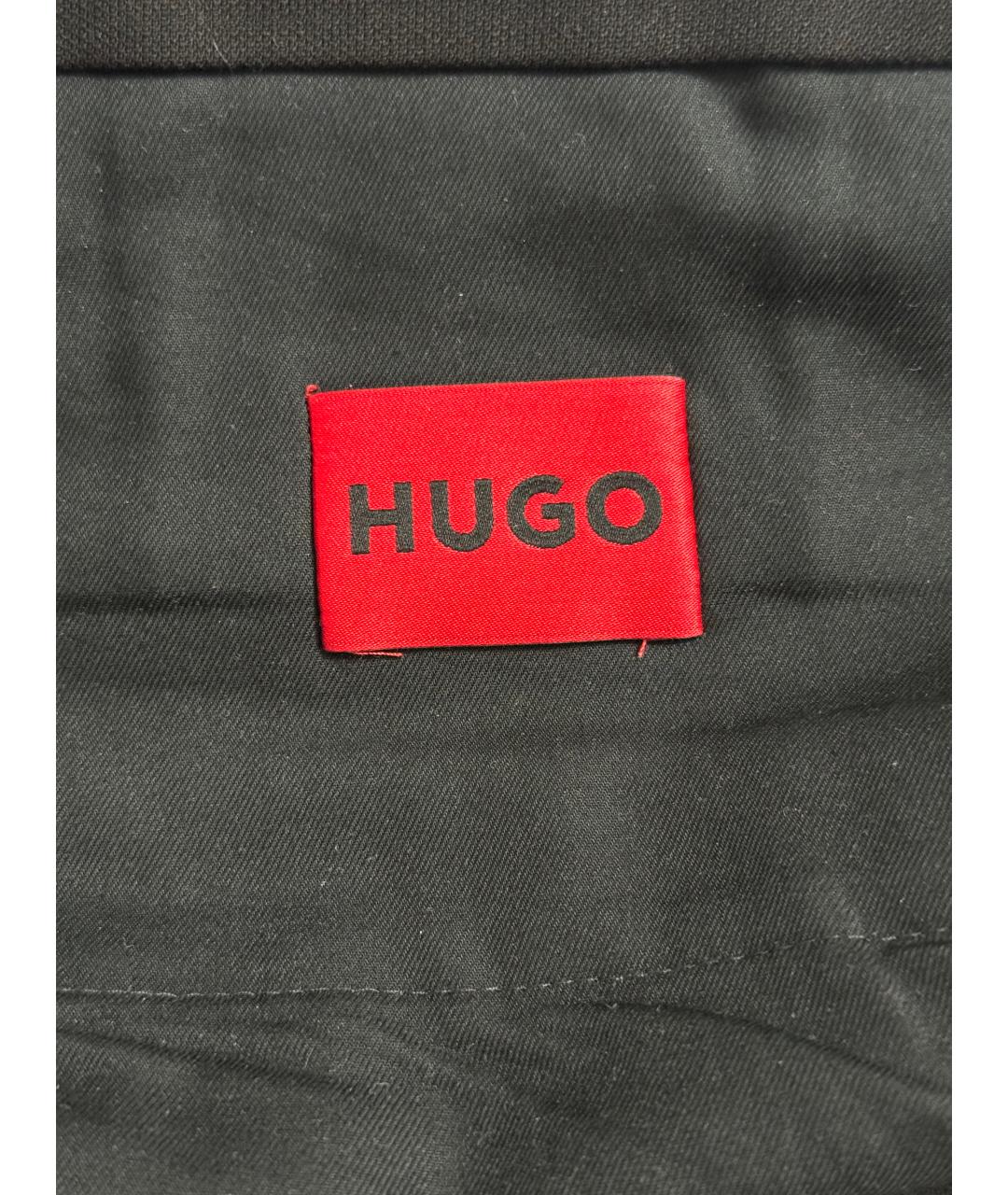 HUGO Черные шерстяные классические брюки, фото 3