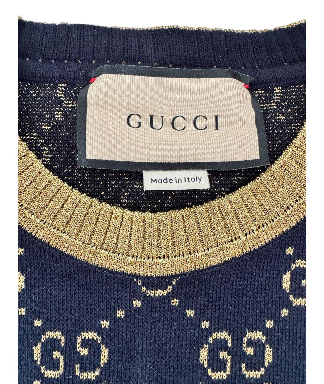 GUCCI Темно-синий хлопковый джемпер / свитер, фото 3