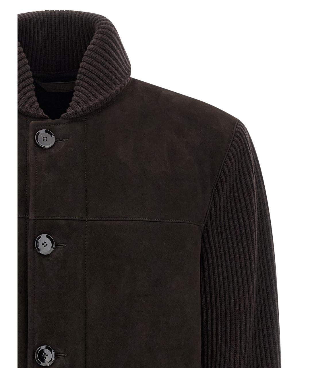BRIONI Коричневая кожаная куртка, фото 3