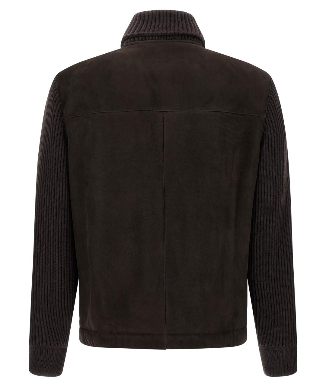 BRIONI Коричневая кожаная куртка, фото 2