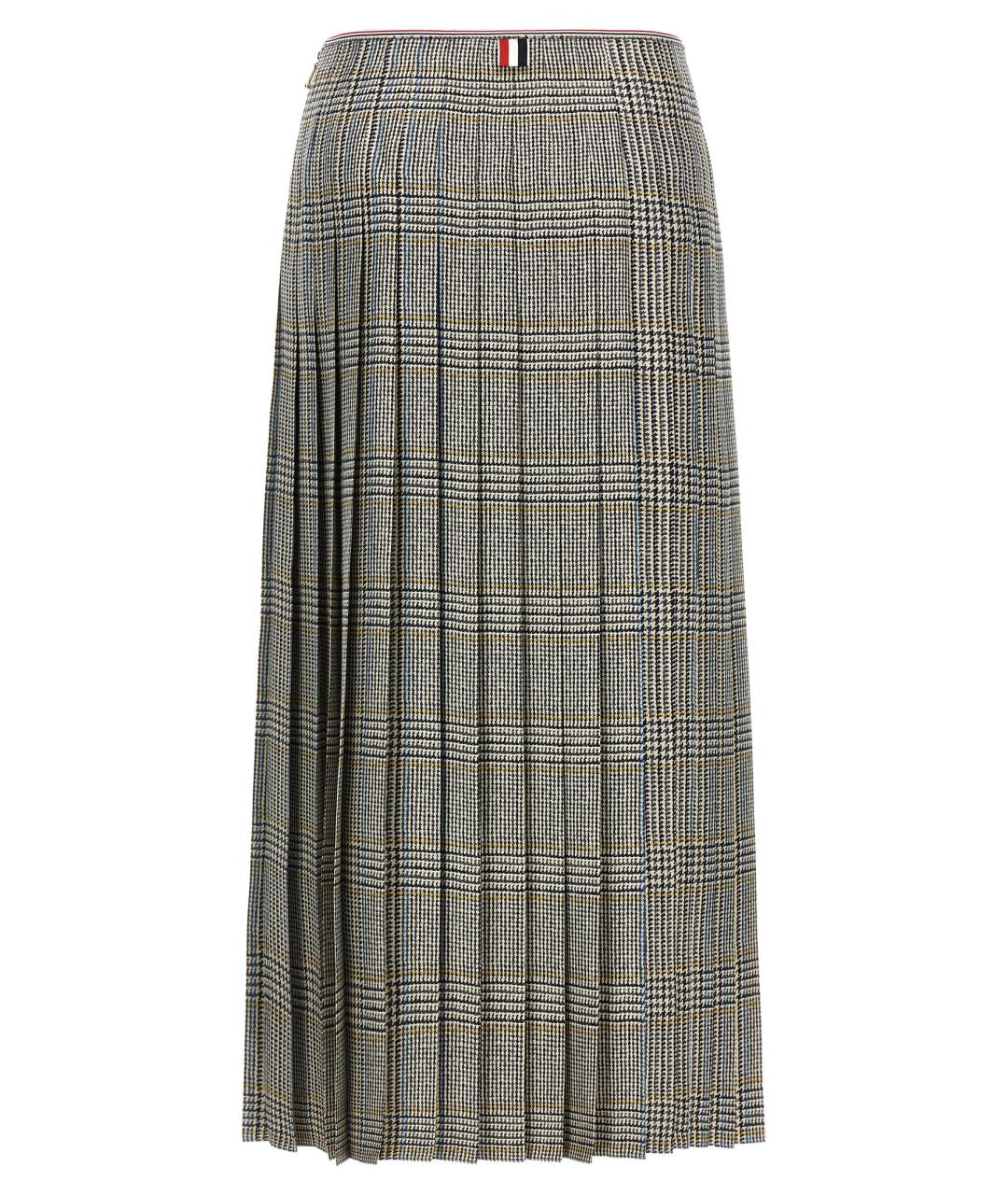 THOM BROWNE Мульти шелковая юбка миди, фото 2