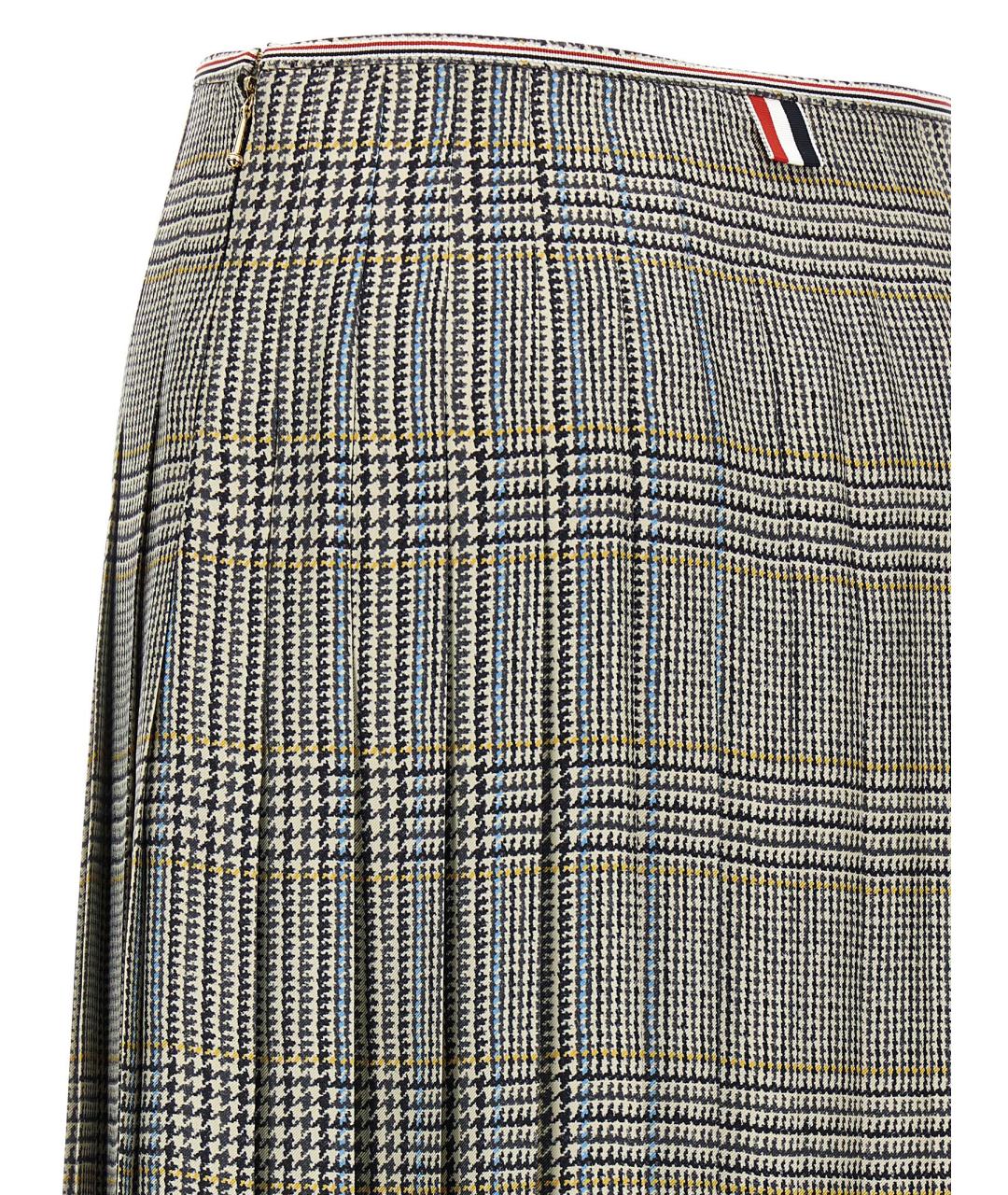THOM BROWNE Мульти шелковая юбка миди, фото 4