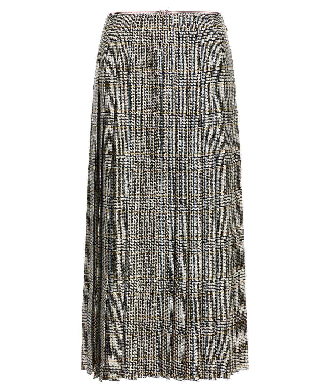 THOM BROWNE Мульти шелковая юбка миди, фото 1