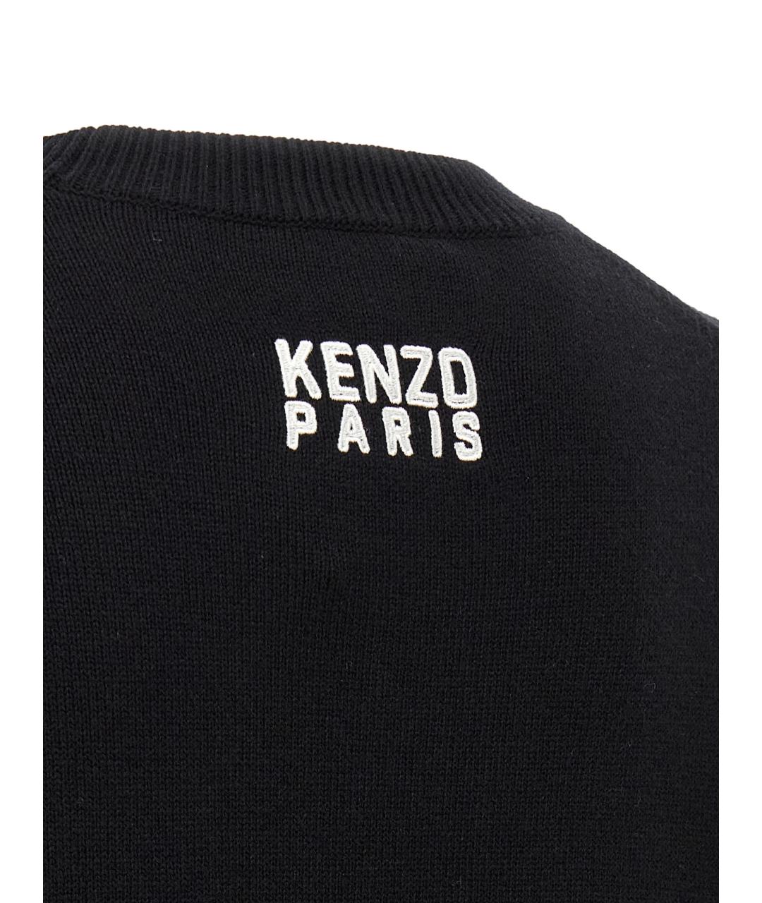 KENZO Черный шерстяной джемпер / свитер, фото 4
