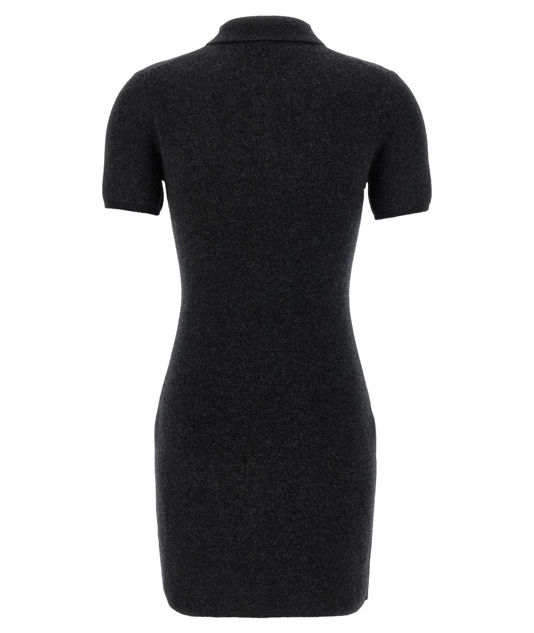 T BY ALEXANDER WANG Серое шерстяное повседневное платье, фото 2