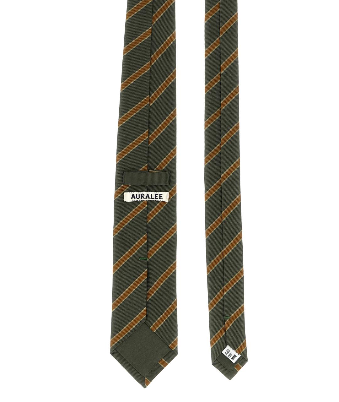 AURALEE Зеленый шелковый галстук, фото 2