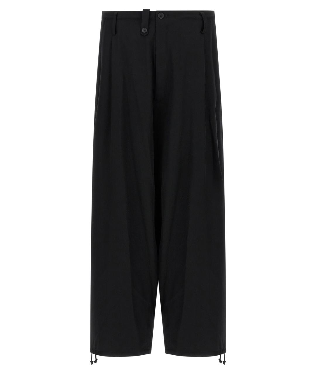 YOHJI YAMAMOTO Черные шерстяные повседневные брюки, фото 1